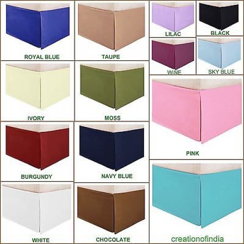 Extra Drop length 1 PC Bed Skirt Egyptian Cotton All Colors &US Short Queen Size 